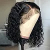 Wholesale100% Brazilian Hair Short Bob Curly Remy HD Transparent Lace Front Human Hair Wig