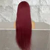Wholesale Unprocessed Virgin Deep Wave 99j Human Hair Transparent Lace Front Wig