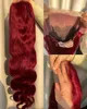 Wholesale Unprocessed Virgin Deep Wave 99j Human Hair Transparent Lace Front Wig