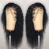 Pre Plucked Brazilian Virgin Human Hair Jerry Curly Transparent Lace Front Wig