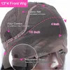 Pre Plucked Brazilian Virgin Human Hair Jerry Curly Transparent Lace Front Wig