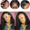 Pre Plucked Brazilian Virgin Human Hair Jerry Curly Transparent Lace Front Wig