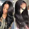 Body Wave Human Hair Unprocessed Natural Black Brazilian 13*4 Lace Front Wig