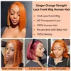 Ginger Orange #350 Short Straight 13X4 Lace Front Human Hair Bob Wig