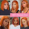 Ginger Orange #350 Short Straight 13X4 Lace Front Human Hair Bob Wig