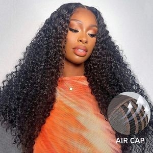 Wholesale Kinky Curly Wear Go Glueless Air Cap Remy Human Hair Wigs