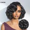 Ombre Blonde Short Bob Glueless Human Hair 4X4 5X5 Transparent Lace Closure Wigs
