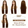 Wholesale Vietnamese Virgin Human Hair Brown Straight Glueless HD Lace Front Wig