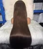 Wholesale Vietnamese Virgin Human Hair Brown Straight Glueless HD Lace Front Wig