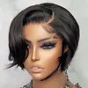 13*1 T Part Pixie Cut Wig Human Hair Short Cheap Wig