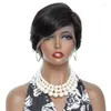 13*1 T Part Pixie Cut Wig Human Hair Short Cheap Wig