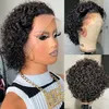 Pixie Cut Short Curly Wig Lace Wig Short Pixie 100% Human Hair Wig