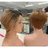 13*1 Cut Pixie Wig Brazilian Indian Human Hair Short Bob Style Wig