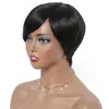 Remy Hair Black Pixie Cut Short Wig Pixie 100% Human Hair Wig