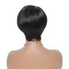Remy Hair Black Pixie Cut Short Wig Pixie 100% Human Hair Wig