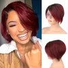 13*1 Cut Short Curly Lace Wig Short Pixie 100% Human Hair Wig