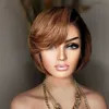 13*1 Cut Pixie Wig Brazilian Indian Human Hair T Part Lace Wig