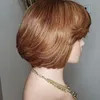 13*1 Cut Pixie Wig Brazilian Indian Human Hair T Part Lace Wig