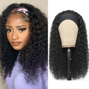 2022 Factory Wholesale Deep Wave Headband Human Hair Wig for Woman