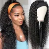 Human Hair Water Wave Headband Wig for Women Full Machine Made Wig