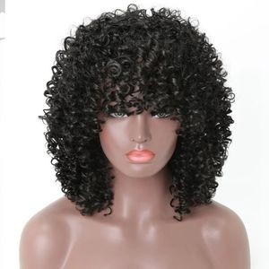 Wholesale Brazilian Black Natural Afro Kinky Curly Machined Human Hair Wig