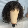 Curly Wig with Bangs Human Hair Bob Wig Curly Wigs for Women