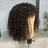 Curly Wig with Bangs Human Hair Bob Wig Curly Wigs for Women