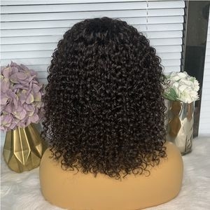 Short Curly Bob Wig with Bangs Brazilian Women Wigs No Lace Wig