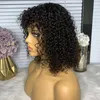 Short Curly Bob Wig with Bangs Brazilian Women Wigs No Lace Wig