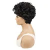 Short Wigs Women Natural Wavy Wigs for Black Women Heat Resistant Fiber Synthetic Hair Wig Pixie Cut Wig with Bangs American African Wig