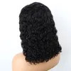 Curly Human Hair Wigs with Bangs Full Machine Made Bob Wig