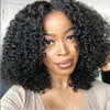 Curly Human Hair Wigs with Bangs Full Machine Made Bob Wig