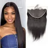 Brazilian Raw Virgin Straight Human Hair 13X6 HD Transparent Lace Frontal Closure