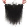 Brazilian Raw Virgin Straight Human Hair 13X6 HD Transparent Lace Frontal Closure