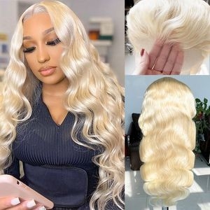 Wholesale Brazilian Blonde 613 Lace Frontal 13X4 Transparent Human Hair Hand Made Wigs