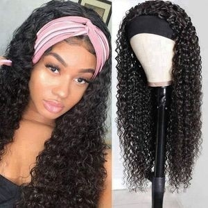 Headband Wig Human Hair Water Wave Glueless Full Machine Made Brazilian Wig