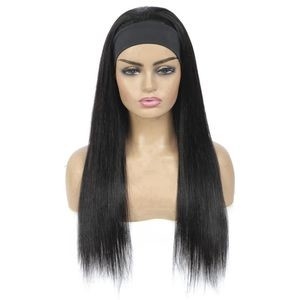 Straight Headband Wigs Human Hair Full Machine Made Wig Brazilian Wig