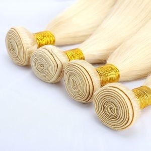 Hot Selling Brazilian Blond 613# Color Straight Remy Human Hair Bundle